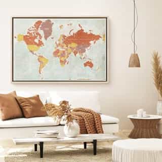 Carte du monde sur toile