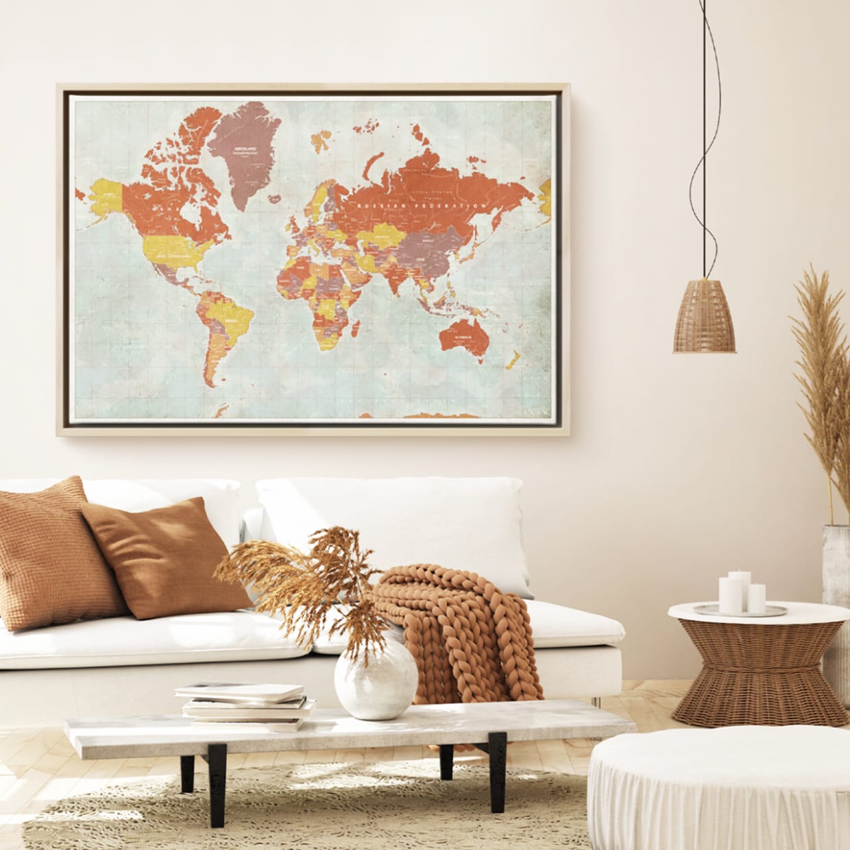 Carte du monde pour marquer les voyages Grande carte du monde avec punaises  Planisphère image sur toile Carte du monde à épingles -  France
